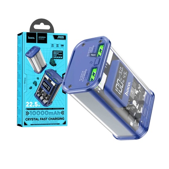 Hoco Power Bank J105 Discovery edition (2 USB+ Type-C) 22.5W 10000mAh Blue